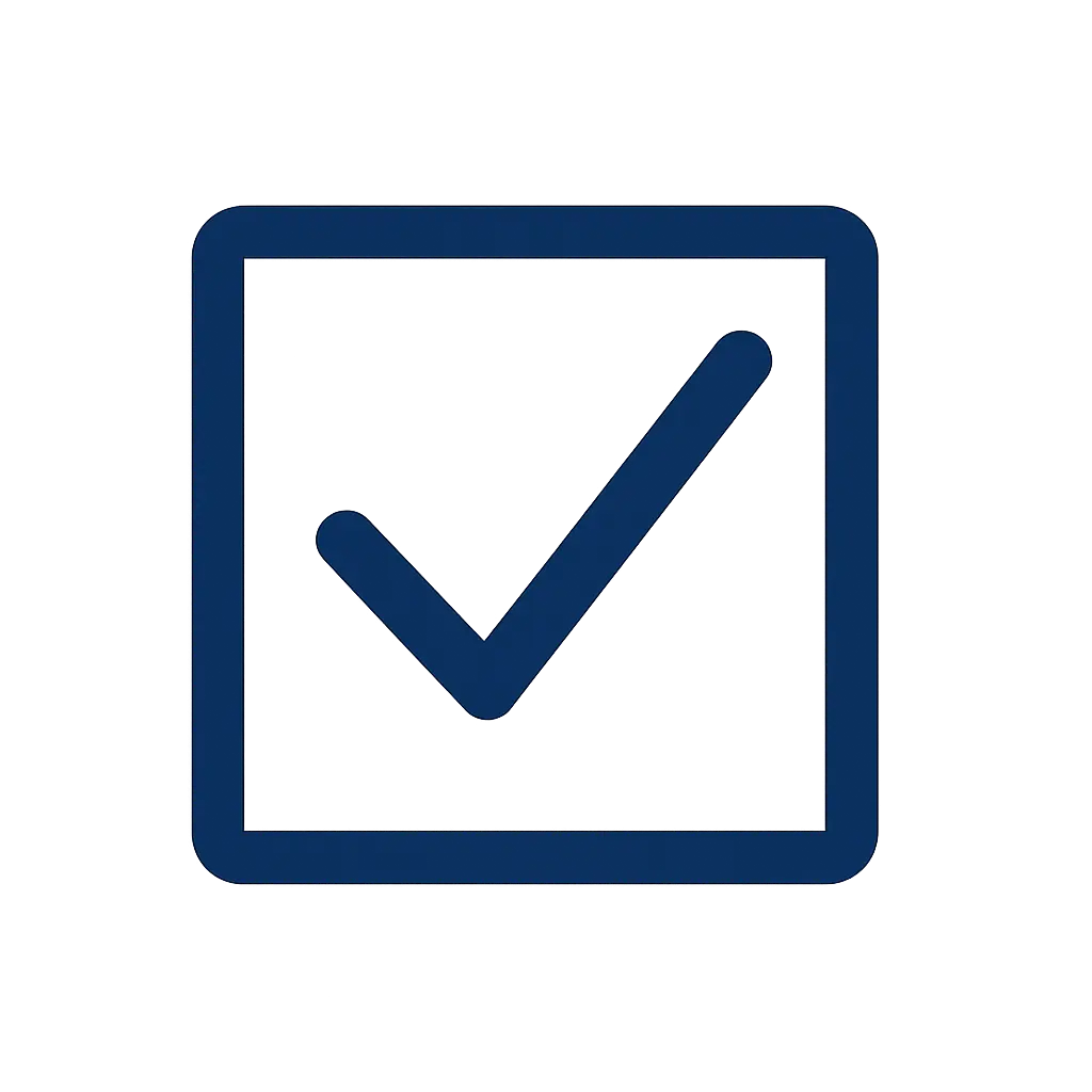 Decorative icon of a checkmark