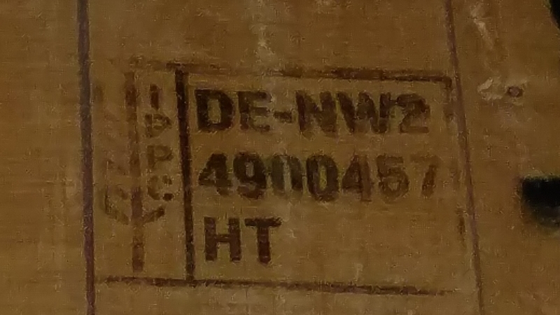 Wood packaging material (WPM) shipment marked with an ISPM 15 logo.