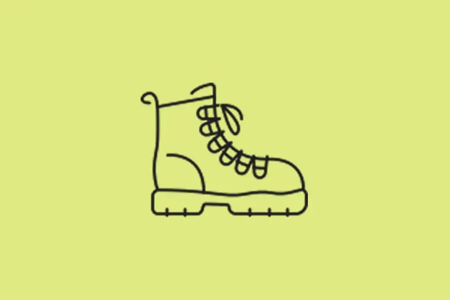 Icon of a work boot to represent cleaning outdoor gear