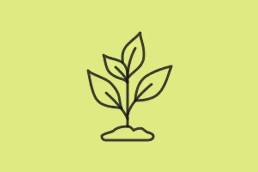 Icon of moving plants or soil, represented by a potted plant and soil
