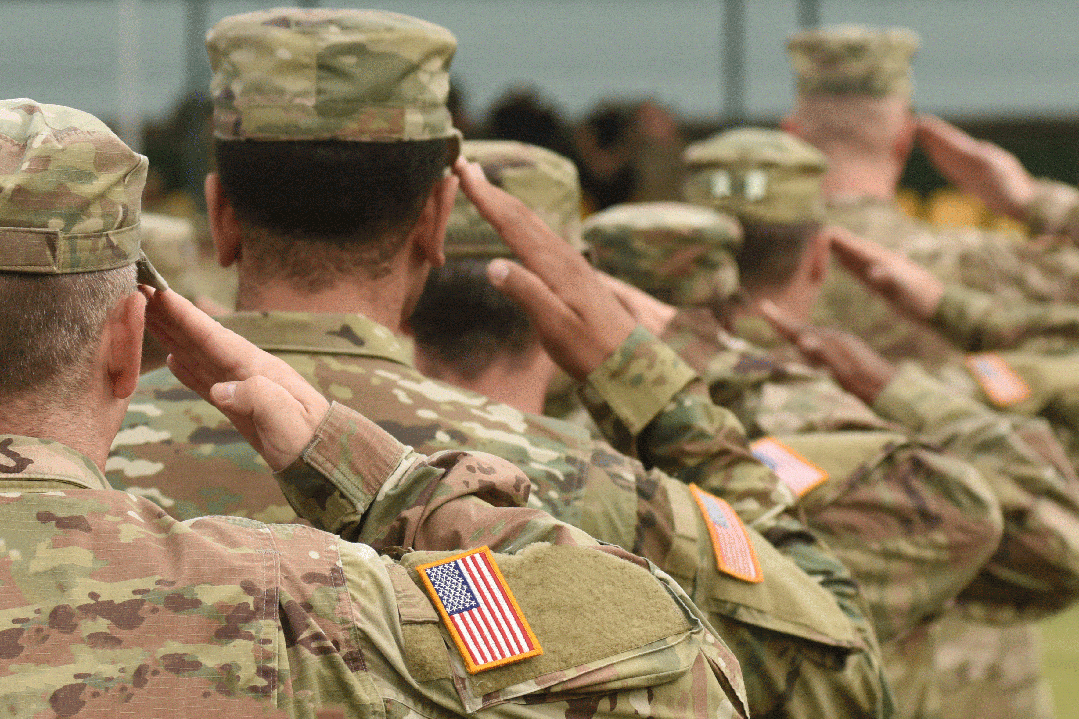 Soldiers saluting