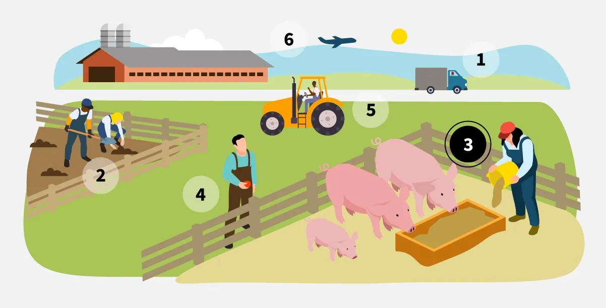 Step 3: Wear clean coveralls and boots at each site.
