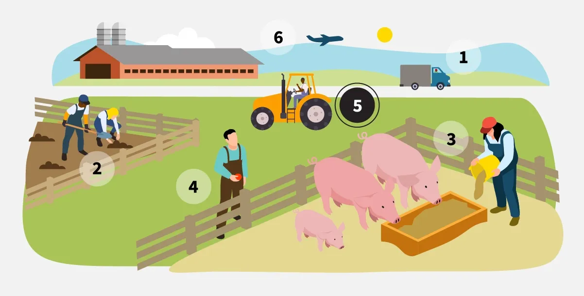 Step 5: Clean and disinfect all equipment and vehicles entering or leaving your site.