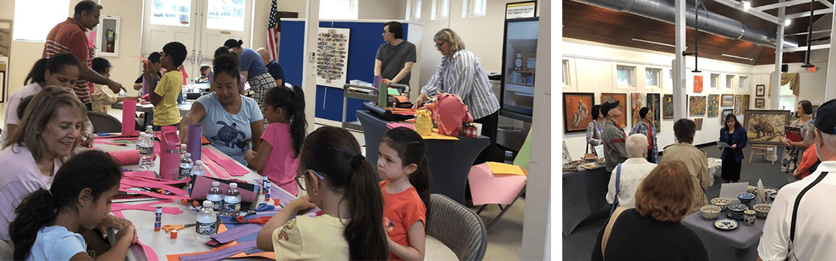 collage of activities in the Clifton Arts Center