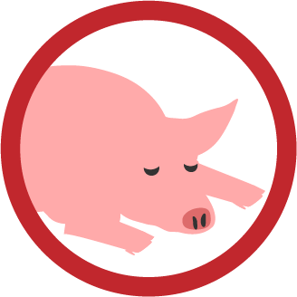 illustration of a pig laying down