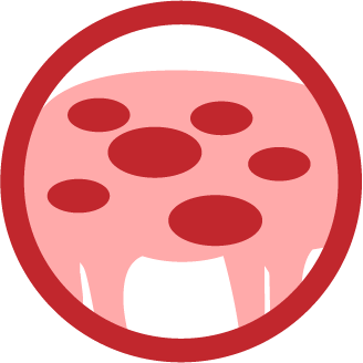 illustration of a pig with red spots on its body