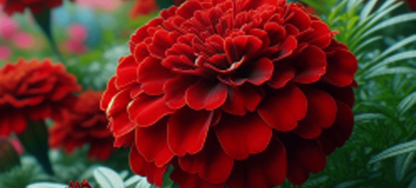 Red African Marigold flower
